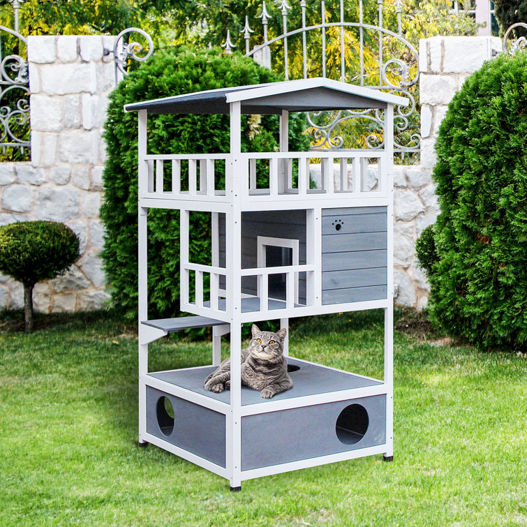 Outdoor cat outlet stand